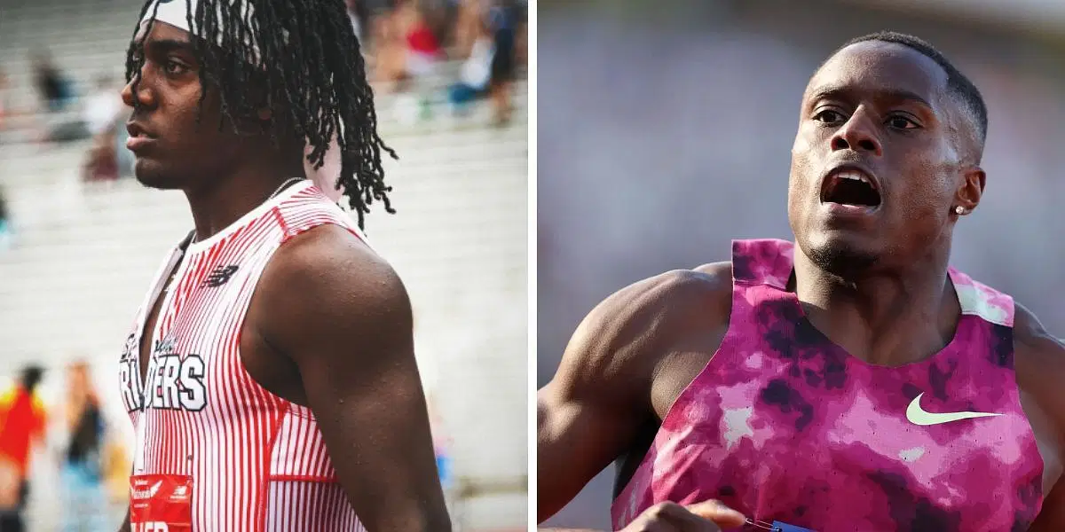Christian Miller gears up for upcoming major race appearance after defeatig Christian Coleman. (Image by Instagram@c_millly and Getty)