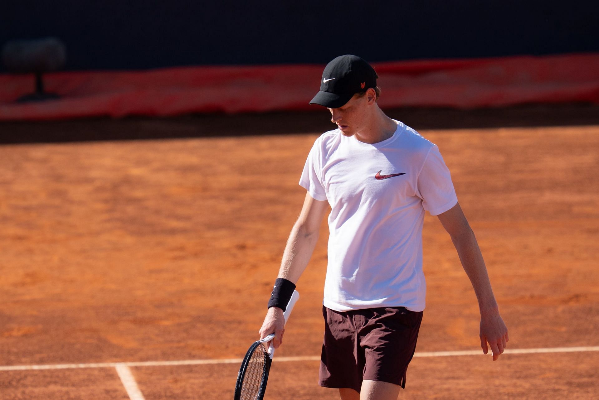 Jannik Sinner during a practice session in Rome | Image Source: Getty