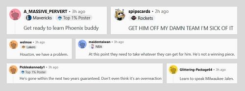 Rockets fans demand Green's departure after underwhelming playoff performance (Image: r/NBA reddit)