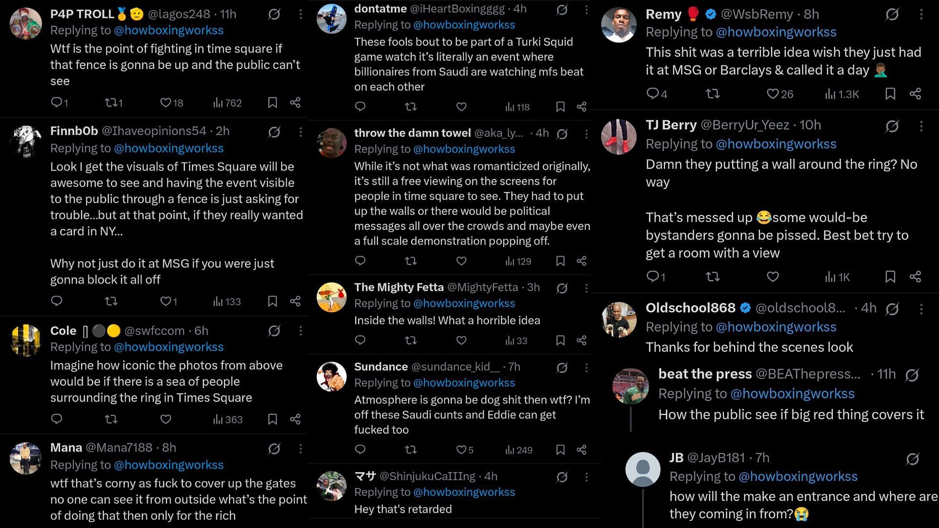 Fan comments [Screenshots courtesy: @howboxingworkss on X]