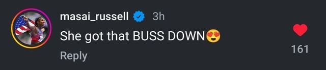 Masai Russell’s reaction to Jackson’s 50-inch buss down.