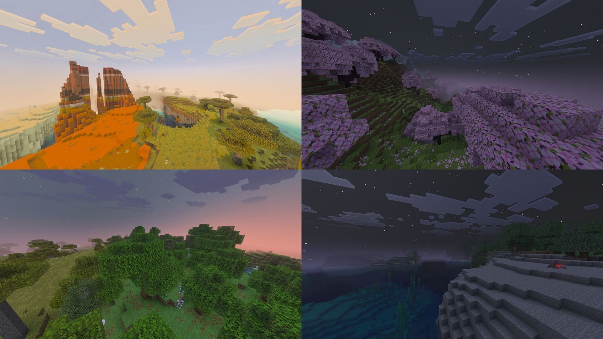 The Minecraft Vibrant Visuals fog update significantly transforms these biomes (Image via Sportskeeda Gaming || Mojang Studios)