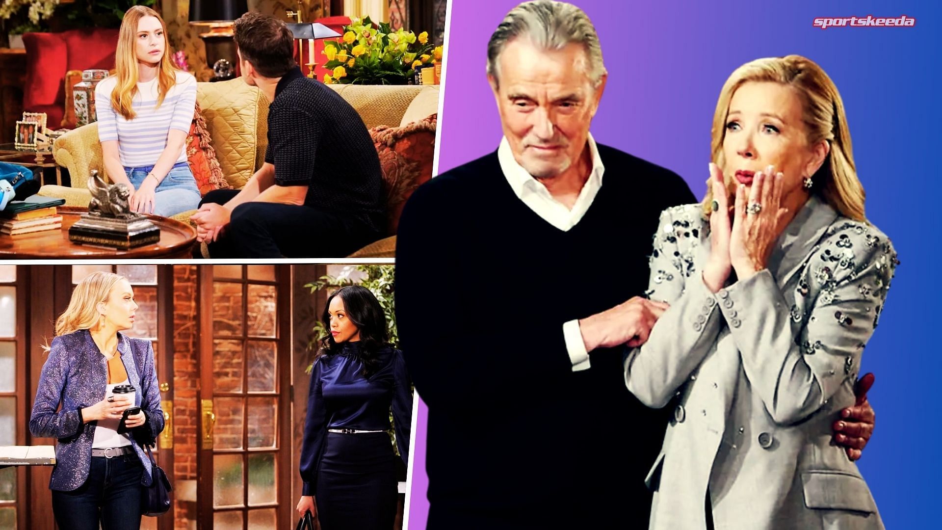 Claire, Kyle, Abby, Amanda, Victor and Nikki on The Young and the Restless (Custom edit by Sportskeeda, Original Image [CBS])