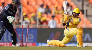 Rashid Khan knocks over Devon Conway for 52 immediately after being belted for a six in GT vs CSK IPL 2025 match [Watch]