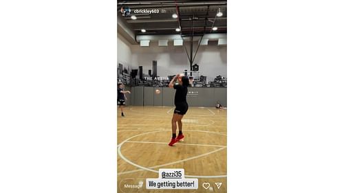  Chris Brickley shared Azzi Fudd's offseason training on his Instagram story. Source: Instagram/@cbrickley603
