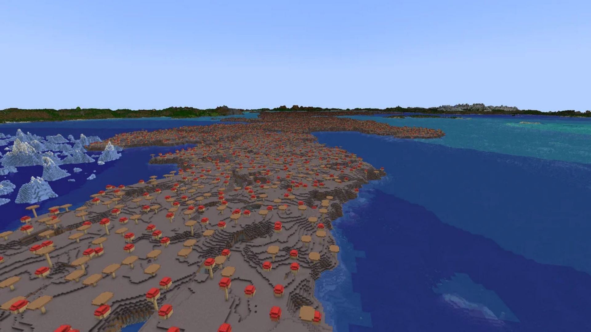 The largest mushroom island biome ever discovered 