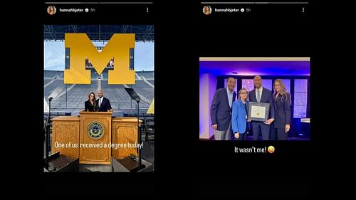 Screenshots of Hannah Jeter's Instagram Stories (Images from - Instagram.com/@hannahbjeter IG Stories)
