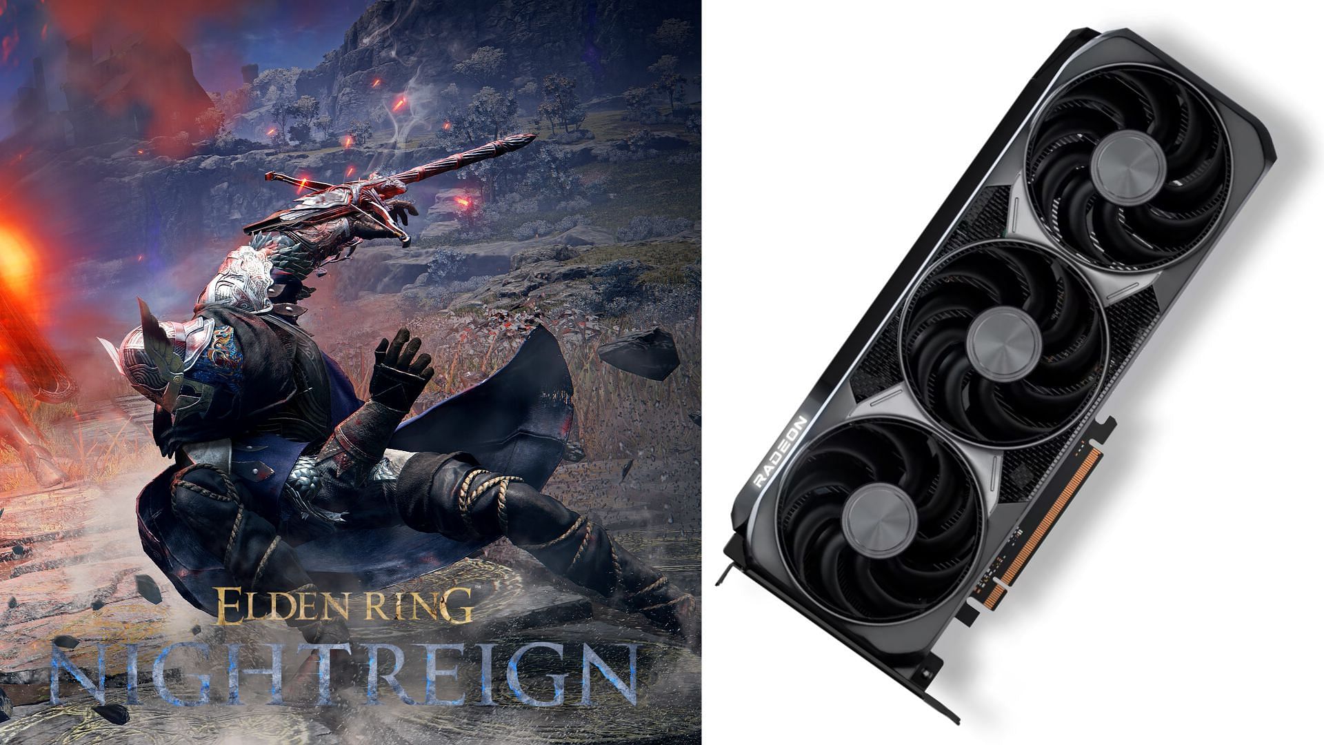 The AMD Radeon RX 9070 and 9070 XT are powerful gaming GPUs for Elden Ring Nightreign (Image via FromSoftware and AMD)