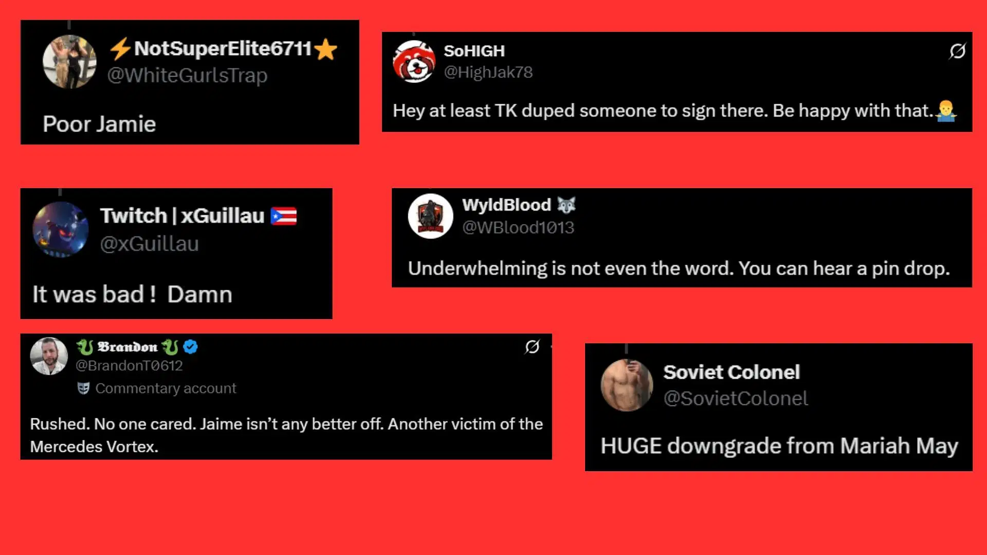 Fan reactions on X.