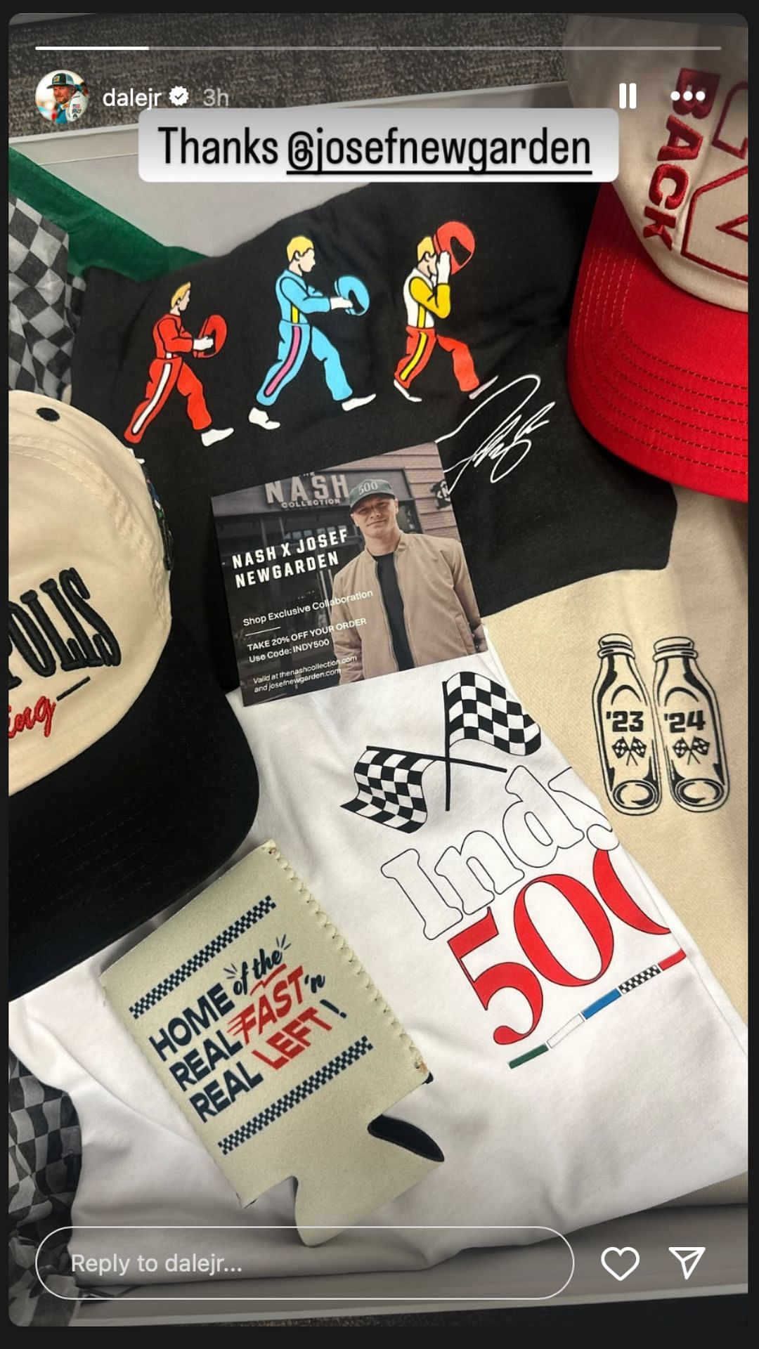Dale Earnhardt Jr.&#039;s Instagram story - Source: @dalejr on IG