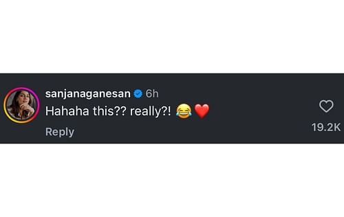 Screenshot of Sanjana Ganesan's comment.