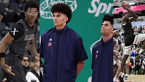 VIDEO: Bryce James, Cayden & Cameron Boozer, AJ Dybantsa & Tyran Stokes share their names for a 3-pointer