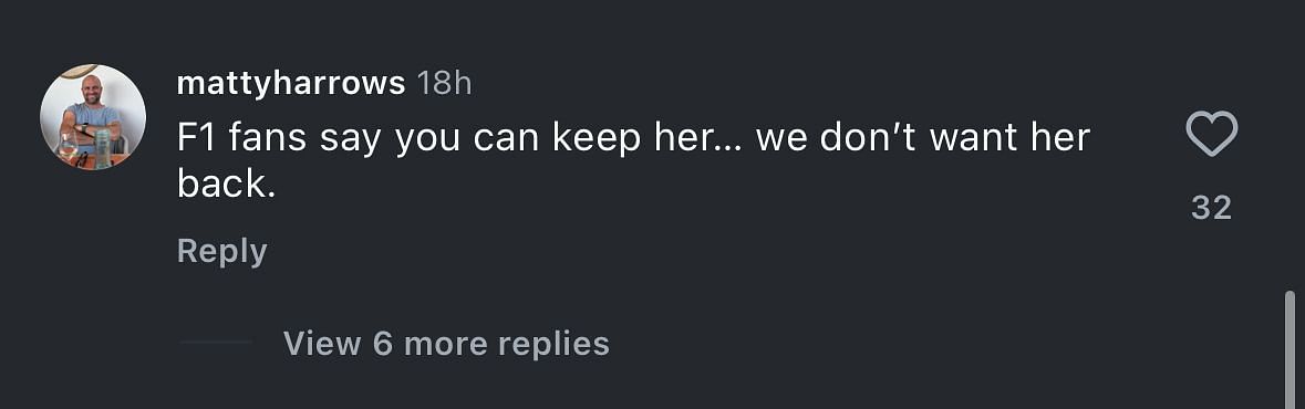 Screengrab of comment under FOX&#039;s Instagram post [via Instagram/indycaronfox]