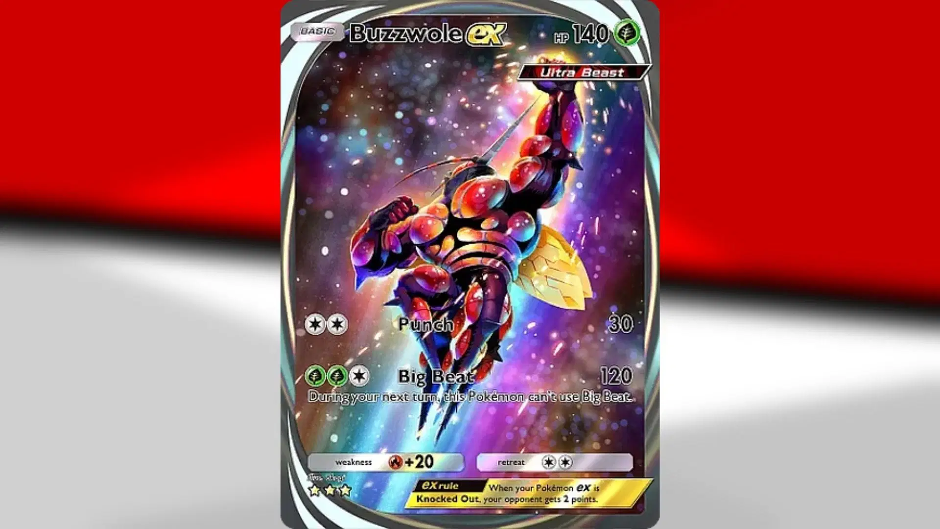 Buzzwole ex Immersive Rare variant in Extradimensional Crisis (Image via TPC)