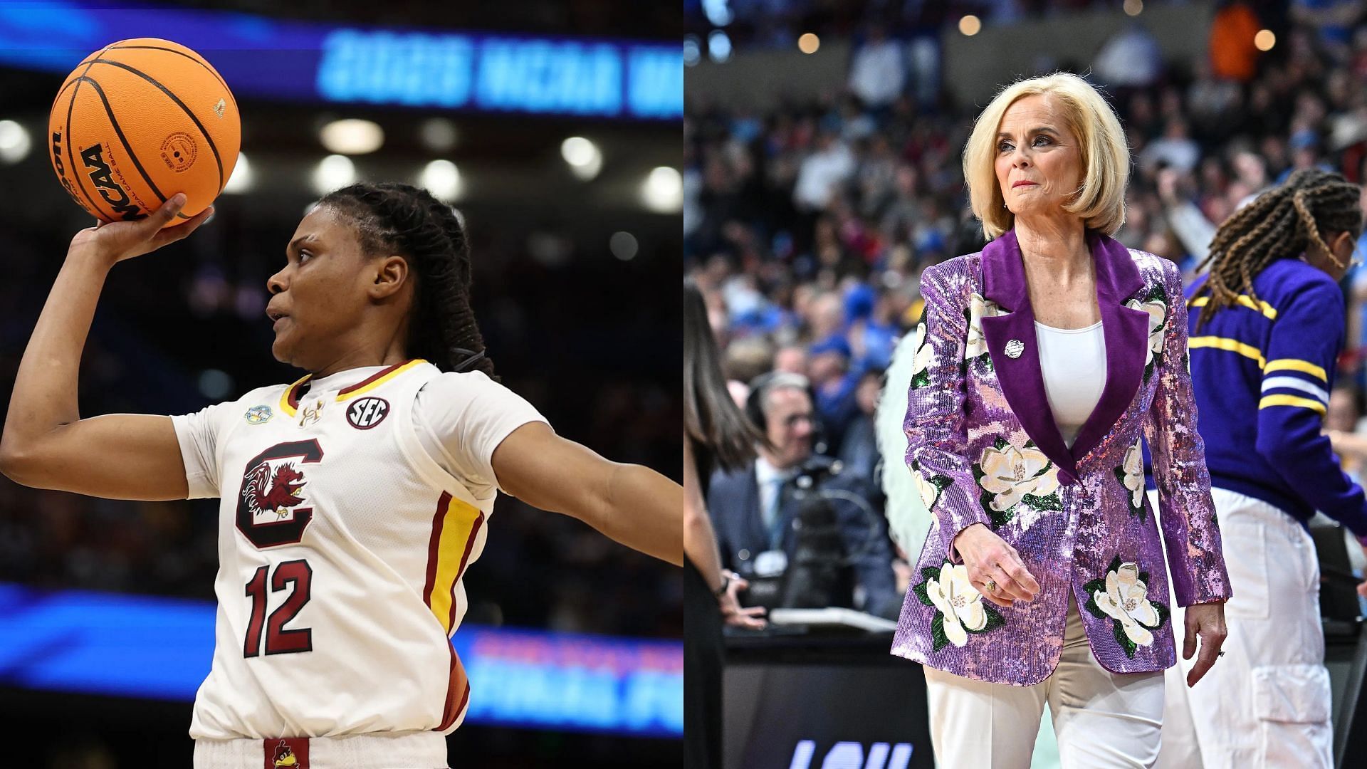 MiLaysia Fulwiley and Kim Mulkey