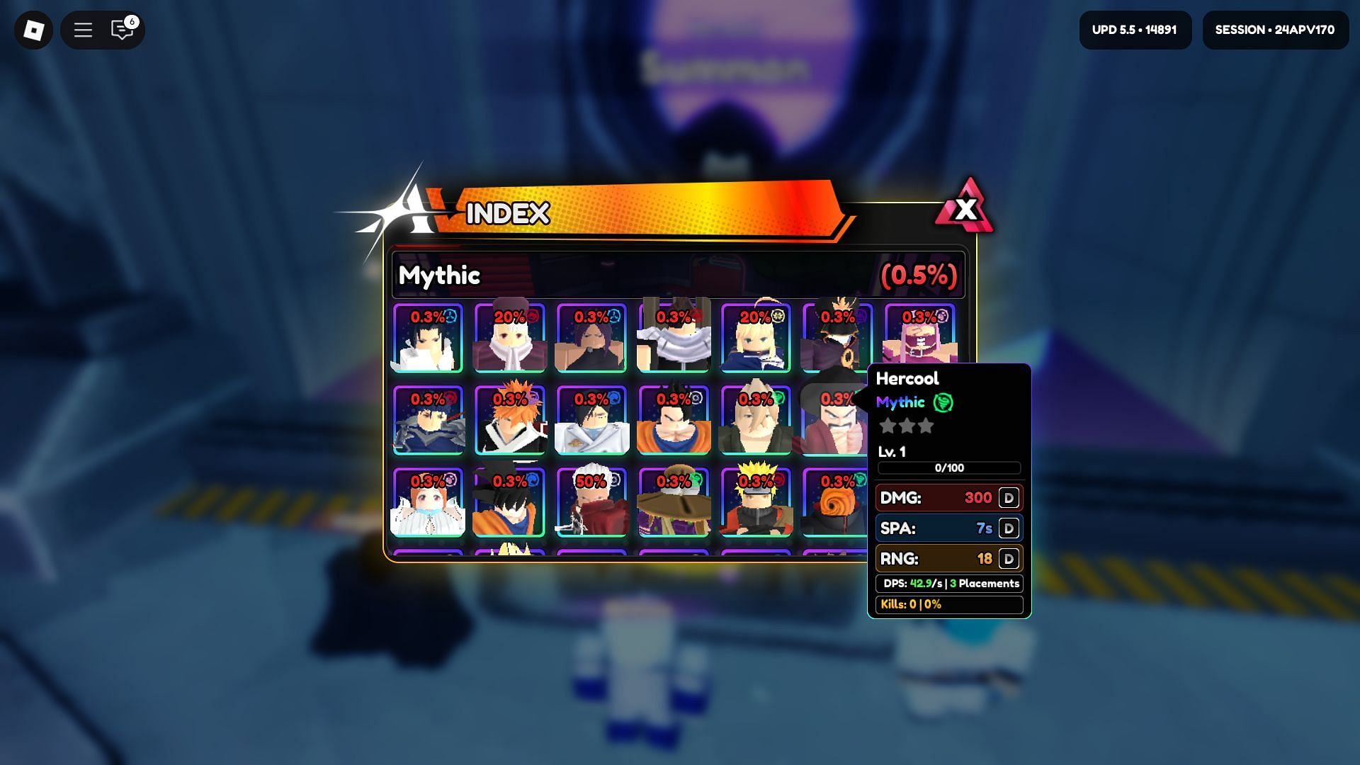 Hercool in the Special Summon pool (Image via Roblox)