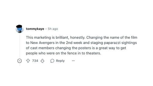 Fan comment on Sebastian Stan's video (Image via @tommykaye/Reddit)