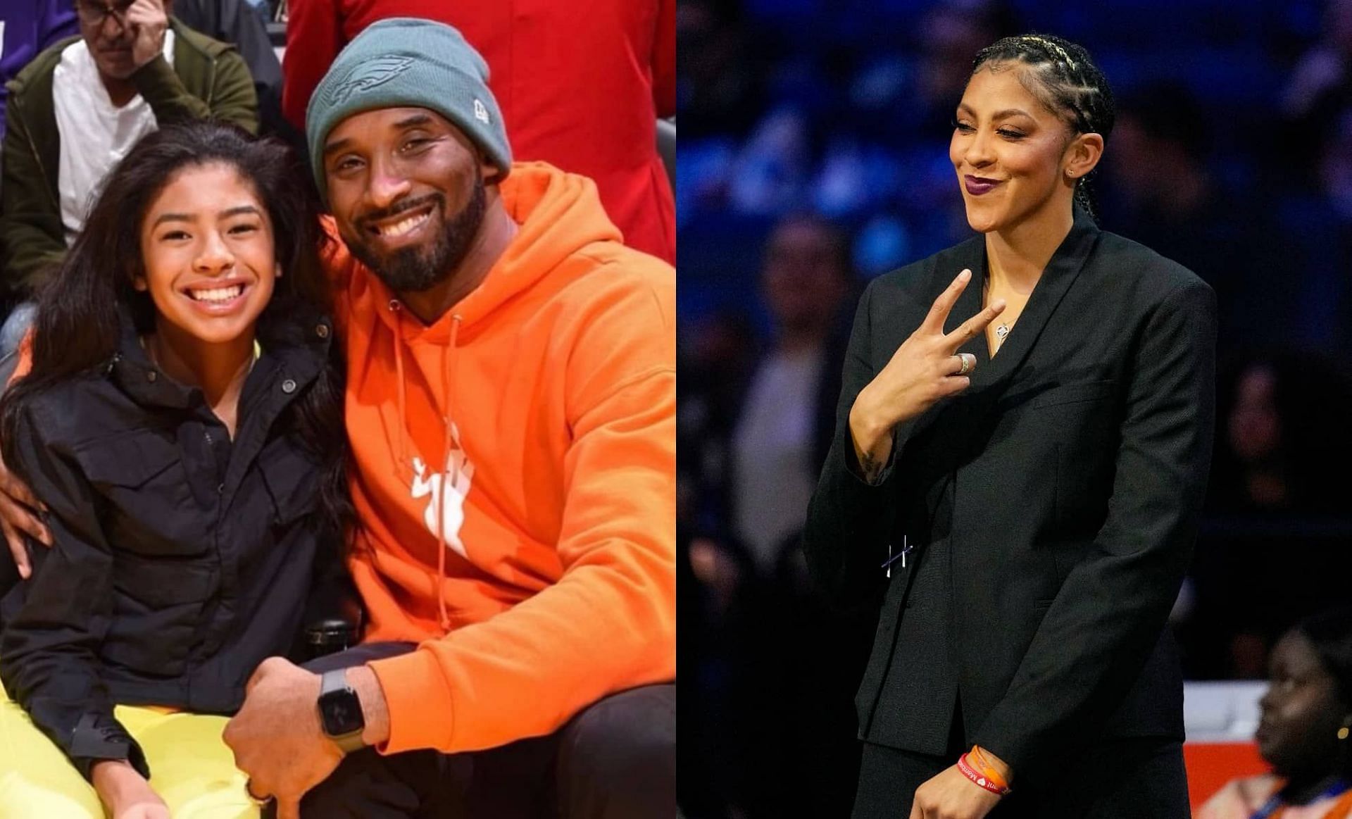 Kobe and Gianna Bryant and Candace Parker