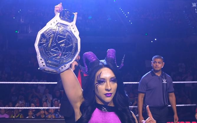 Stephanie Vaquer confronted by two longtime veteran stars in the crowd at WWE Battleground 2025