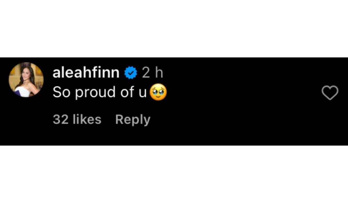 Finn&rsquo;s comment on Instagram