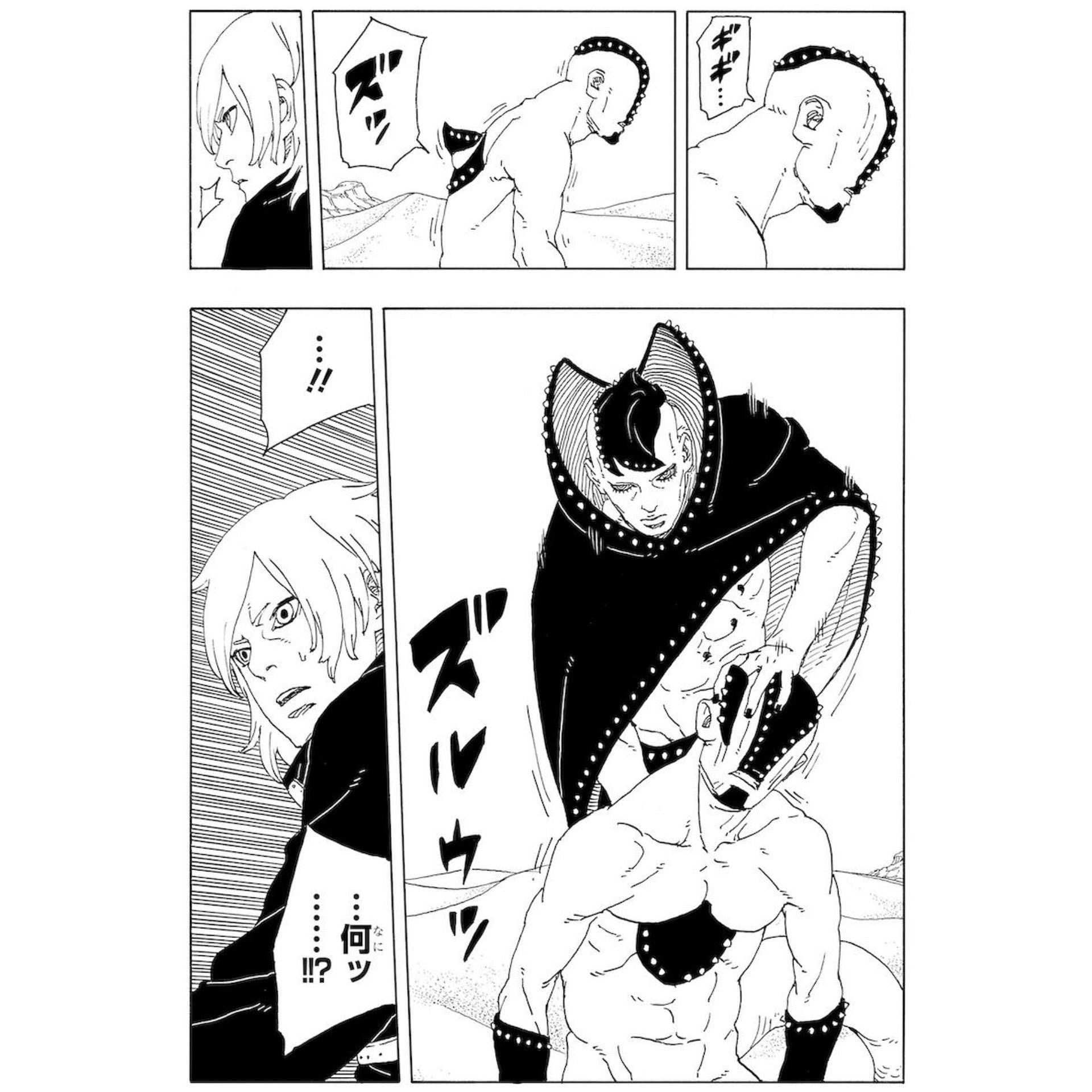 Jura and Mitsuki as seen in Boruto: Two Blue Vortex chapter 22 sneak peek (Image via Shueisha)