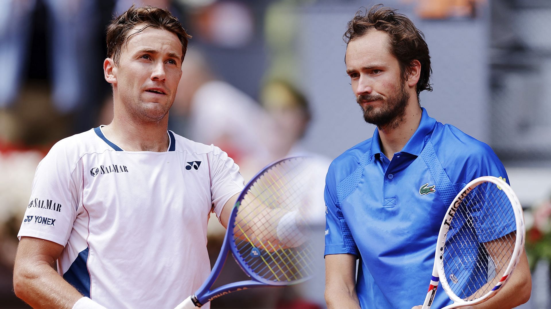 Casper Ruud (L) &amp; Daniil Medvedev (R) (Source - GETTY)