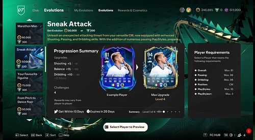 Sneak Attack EVO requirements (Image via EA Sports)