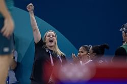 Simone Biles' former coach Cecile Landi shares delighted reaction to flight upgrade during her journey to Arizona