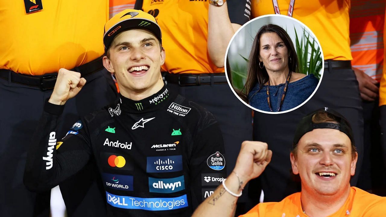 In Picture: Oscar Piastri (foreground). Nicole Piastri (circle). Credit: Getty Images