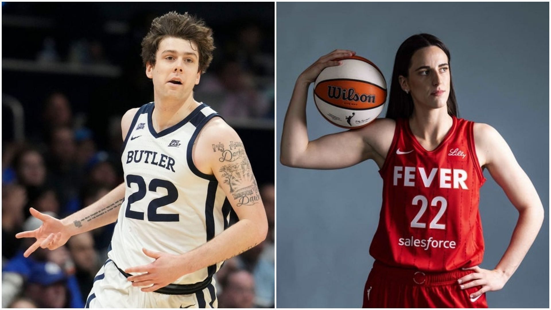 Patrick McCaffery and Caitlin Clark. Credit: Imagn