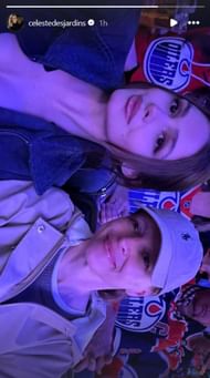 Leon Draisaitl's fiancee Celeste Instagram story - Credit: @ celestedesjardins