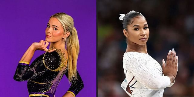 Olivia Dunne (L) and Jordan Chiles (R). PHOTO: Both from Getty Images