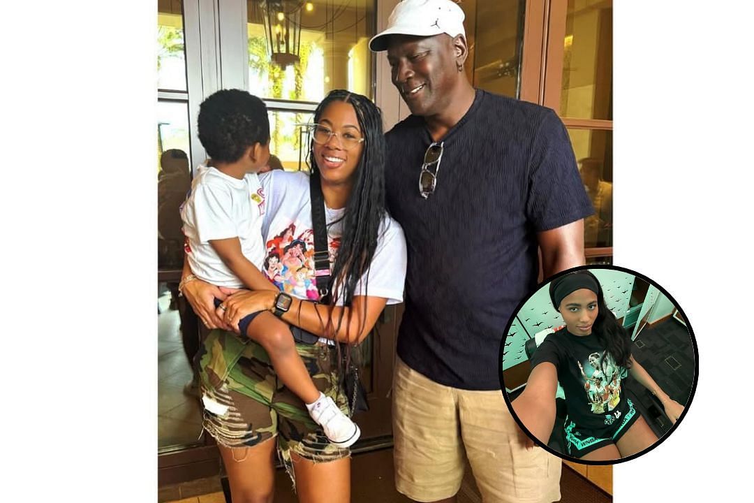 Jasmine Jordan with her son and father Michael Jordan, Isabelle Harrison