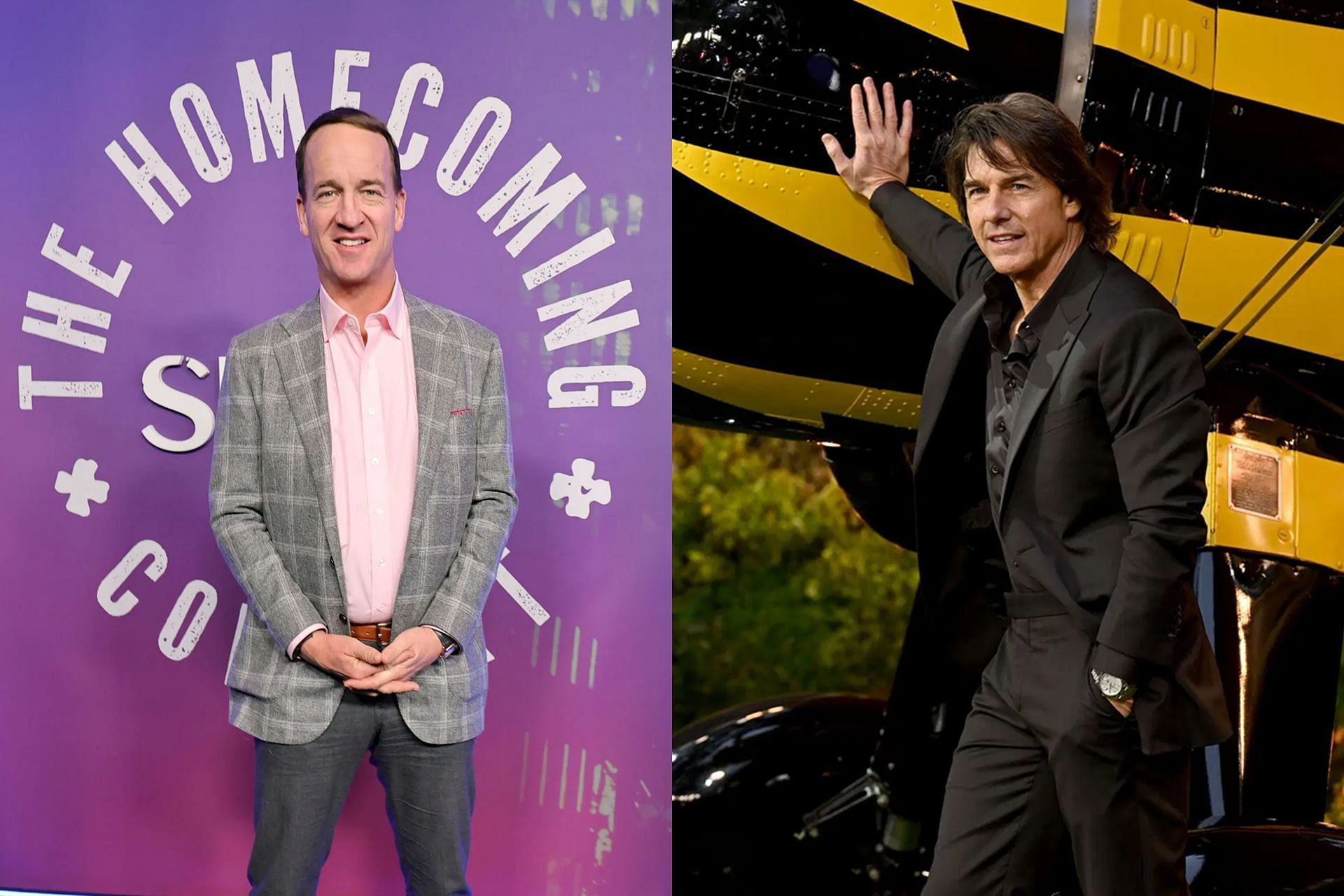 Peyton Manning - L and Tom Cruise - R (Collage Images Credit: Getty)