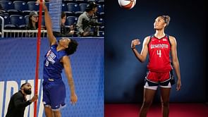 Rutgers’ Dylan Harper reacts to JoJo Lacey’s snaps in Washington Mystics jersey ahead of the WNBA season