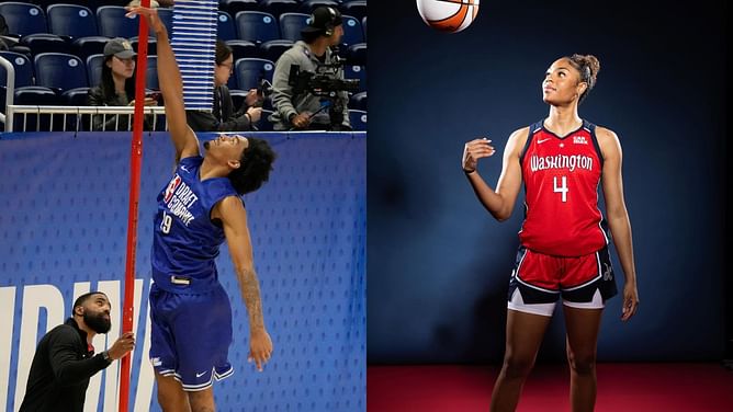 Rutgers’ Dylan Harper reacts to JoJo Lacey’s snaps in Washington Mystics jersey ahead of the WNBA season