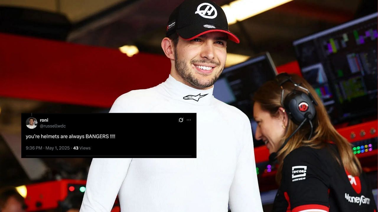 Esteban Ocon (main) and fan reaction tweet (insert) - Images via Getty and X