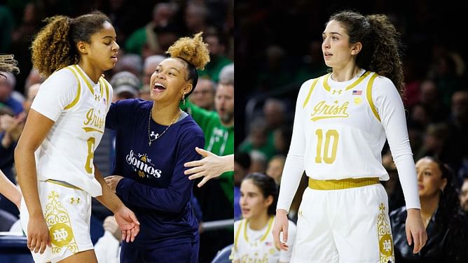 Notre Dame hoopers Hannah Hidalgo, Cassandre Prosper, Isabella Tehrani take part in viral challenge (Watch)