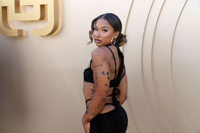 Jordan Chiles rocks an all black outfit as she opens up about impact of Gold House Gala appearance