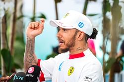 Lewis Hamilton addresses the contentious position swap with Charles Leclerc during the F1 Miami GP