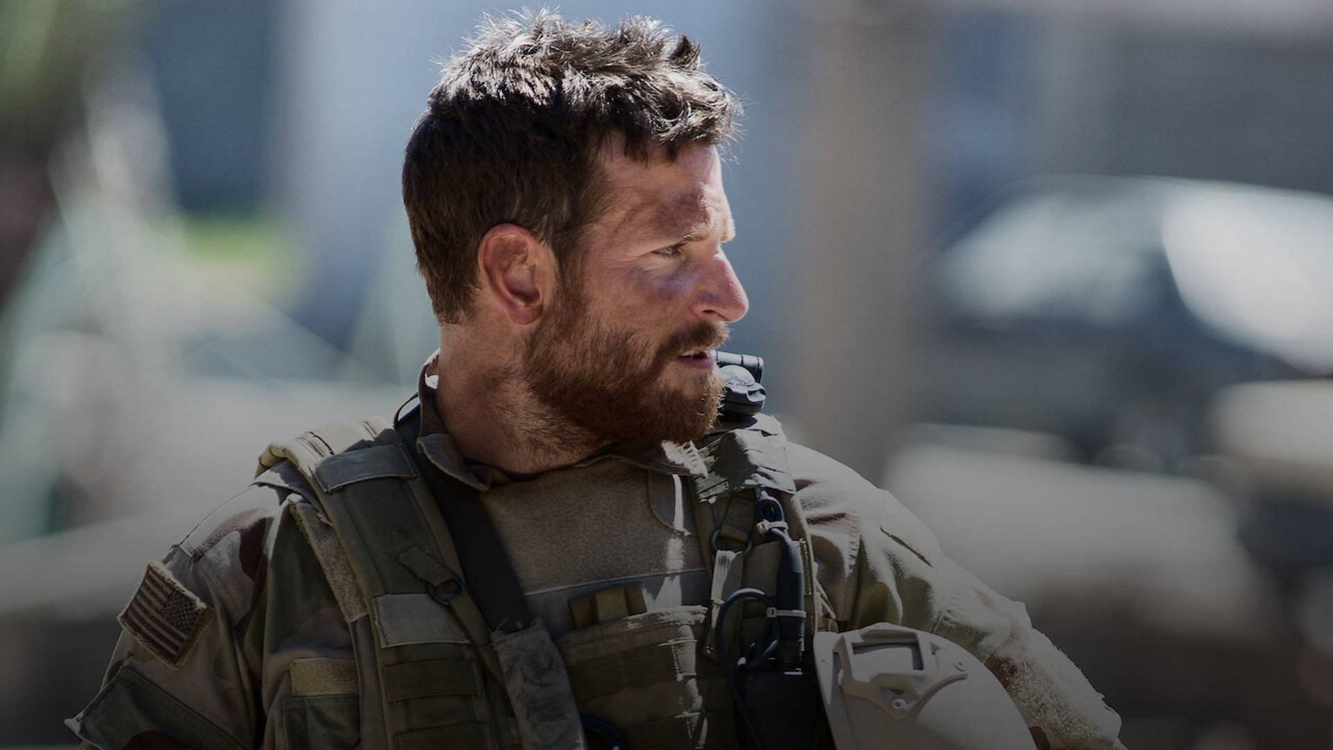 Cooper in and as American Sniper (Image via Netflix)