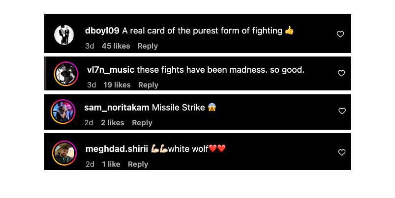 Screenshot of comments. [ONE Championship/Instagram]