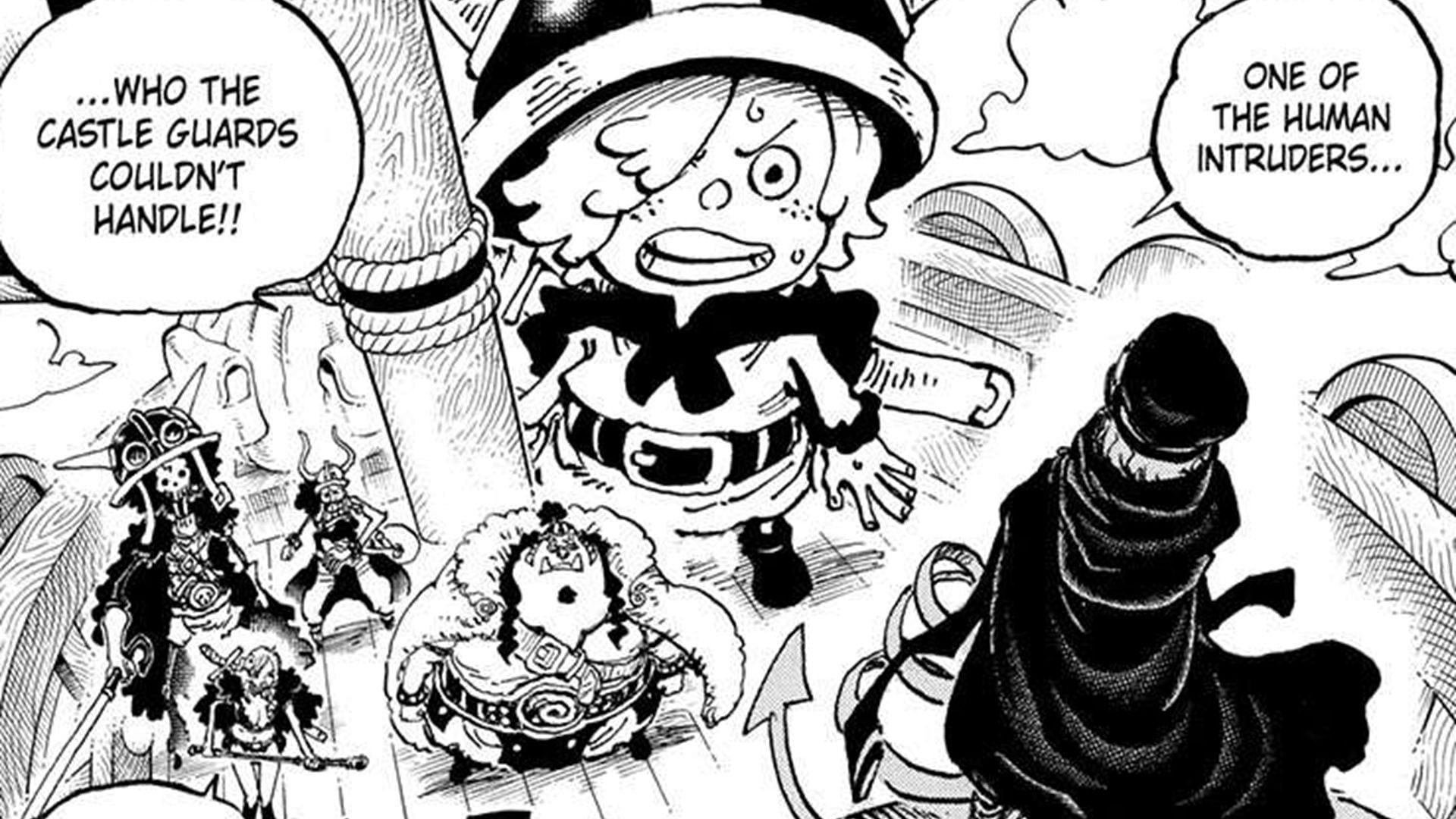 Gunko facing some of the Straw Hat Pirates (Image via Shueisha)