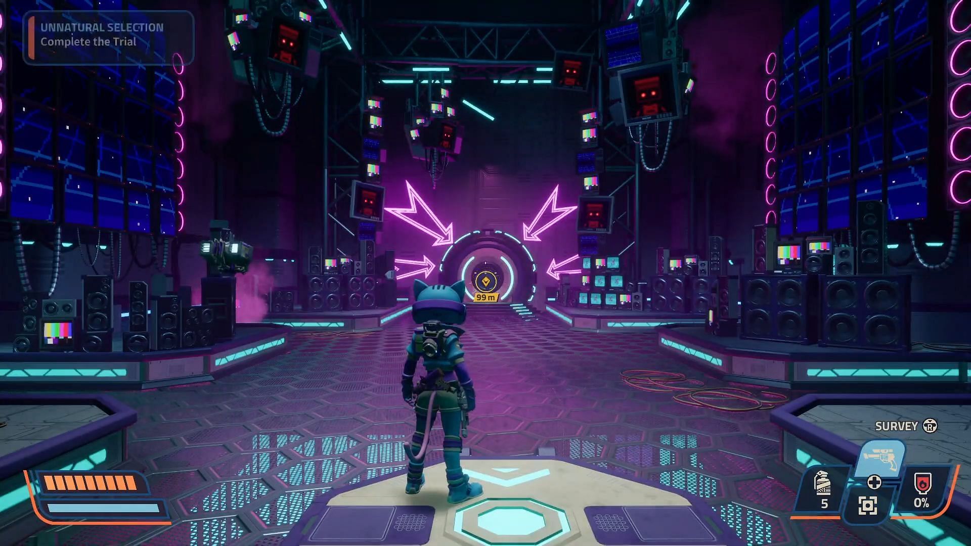 Reach in and face Wardrill in the Interstellar Enigma quest' Revenge of the Savage Planet (Image via Raccoon Logic Studios // YouTube@Hikikomori Gaming)
