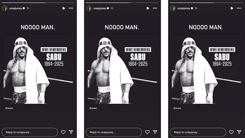 Uso reacts to Sabu's passing. [Image credit: Jey Uso on Instagram]