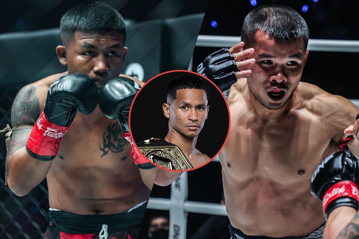 Rodtang (left) and Nong-O (right) with Superbon | Image credit: ONE Championship