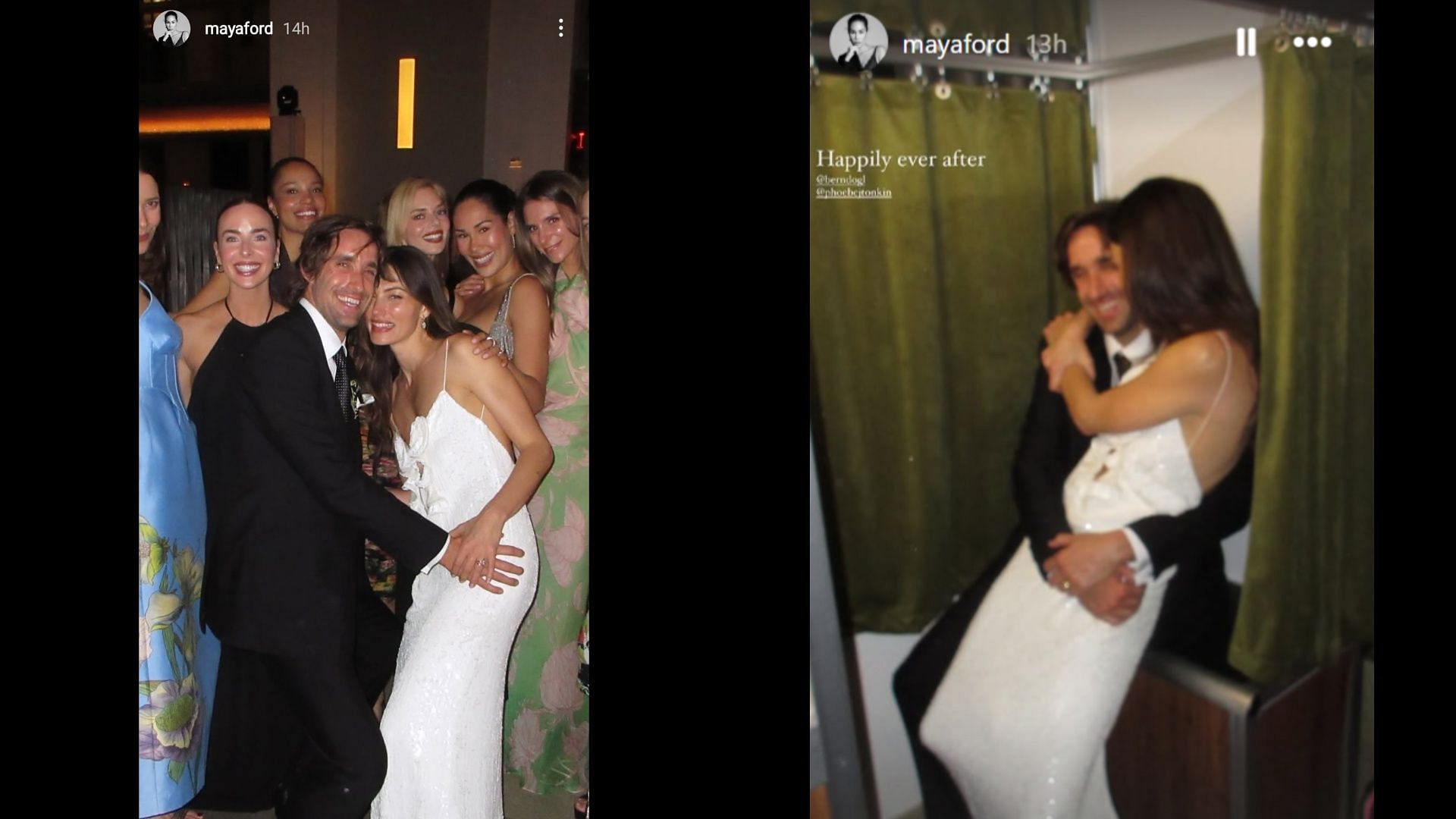 Phoebe Tonkin and Bernard Lagrange's photos from their supposed wedding. (Image via Instagram/@mayaford)