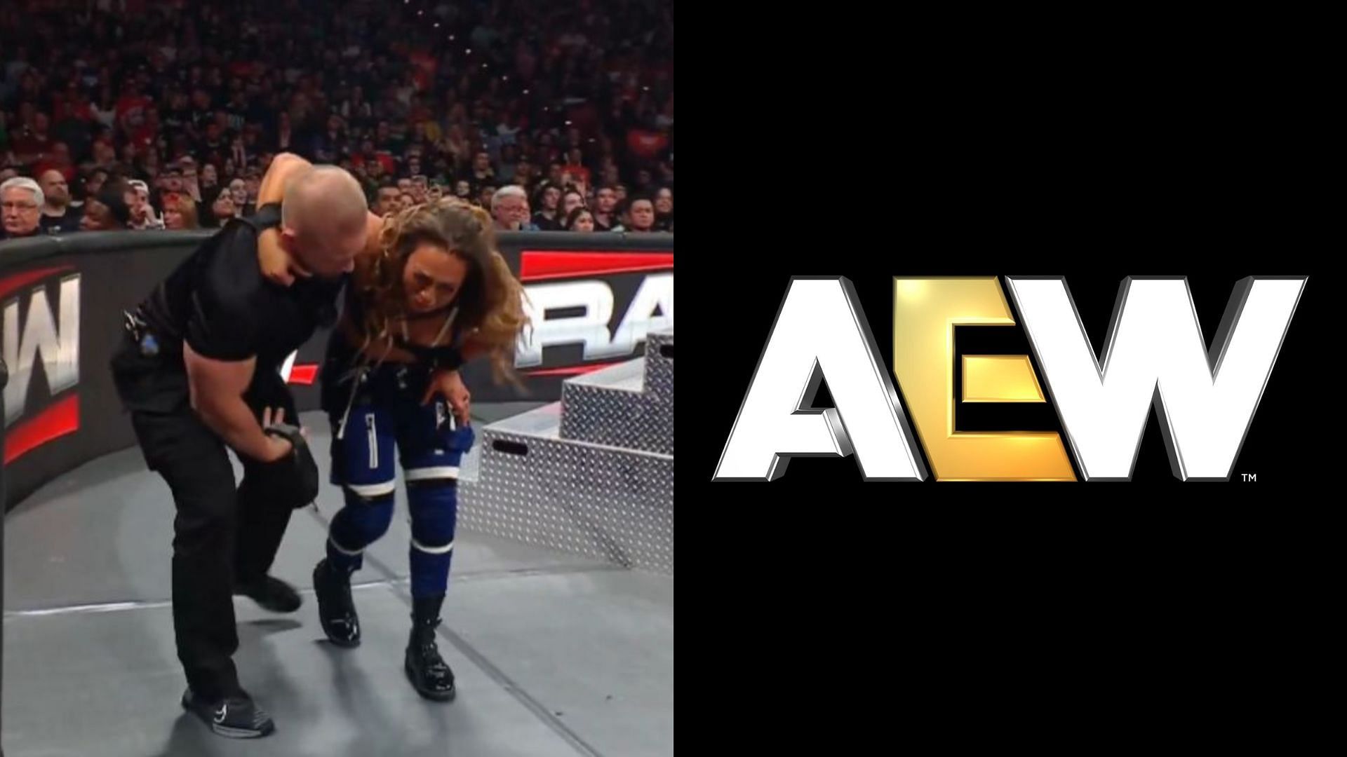 Zoey Starks got injured on WWE RAW. (Image credits: Netflix &amp; AEW Facebook page)