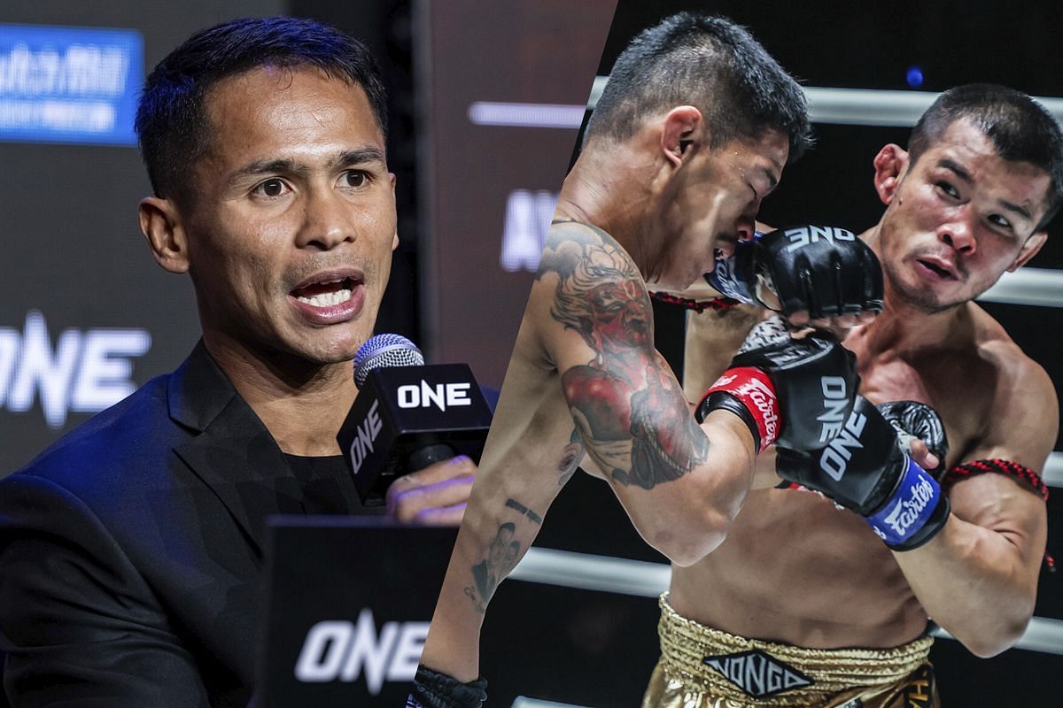 Superbon (left) and Nong-O fighting Kongthoranee (right) | Image credit: ONE Championship