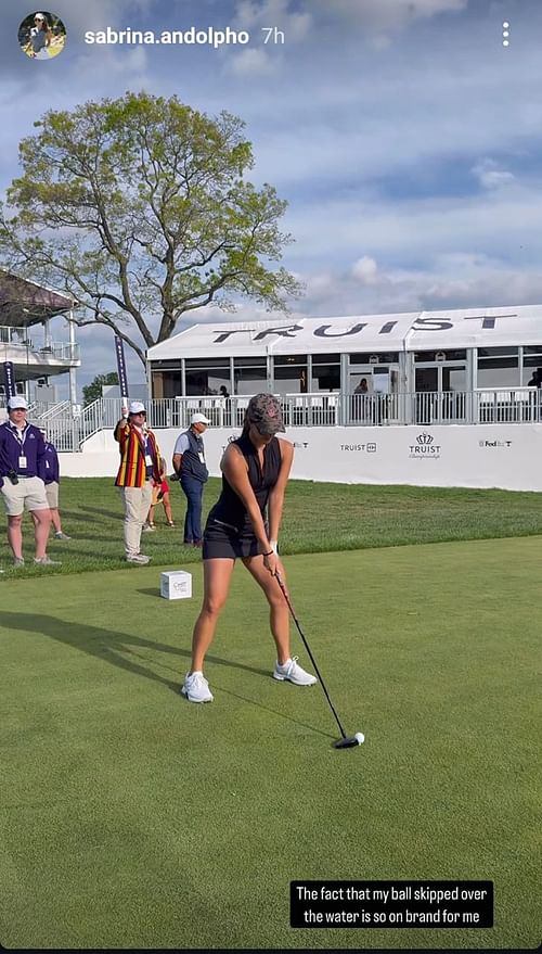 Still from Paige Spiranac’s Creator Classic Sabrina Andolpho's Instagram story/@sabrina.andolpho